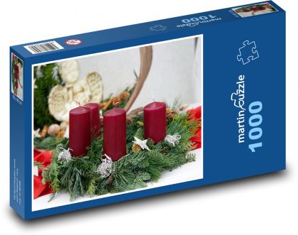 Advent wreath - candles - Puzzle 1000 pieces, size 60x46 cm 