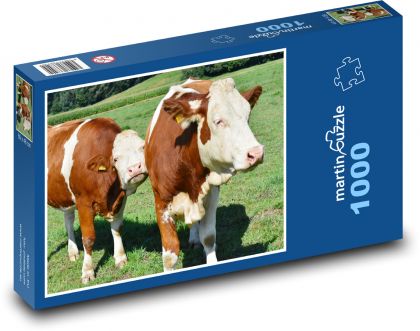 Poľnohospodárstvo - kravy - Puzzle 1000 dielikov, rozmer 60x46 cm