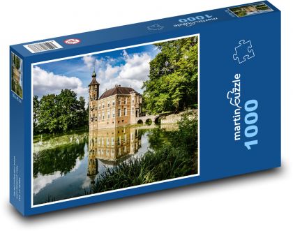 Zámok - jazero - Puzzle 1000 dielikov, rozmer 60x46 cm