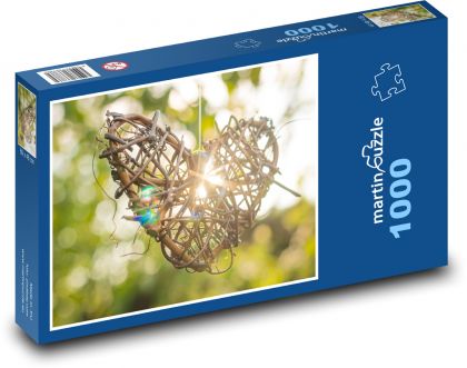 Prútené srdce - Puzzle 1000 dielikov, rozmer 60x46 cm