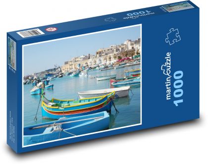 Rybárska dedina - prístav - Puzzle 1000 dielikov, rozmer 60x46 cm