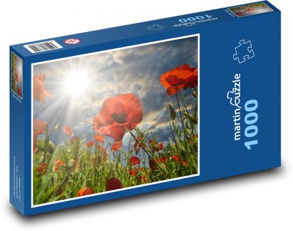 Slunce - vlčí máky - puzzle 1000 dílků