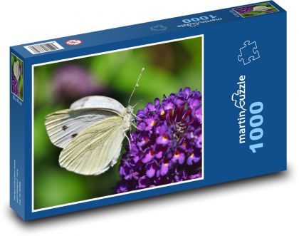 Motýľ - hmyz na kvete - Puzzle 1000 dielikov, rozmer 60x46 cm