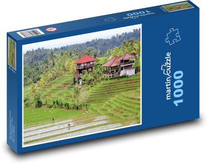 Ryžové pole - Bali - Puzzle 1000 dielikov, rozmer 60x46 cm