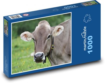 Kráva na horské louce - puzzle 1000 dílků