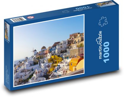 Widok greckiego Santorini - Puzzle 1000 elementów, rozmiar 60x46 cm