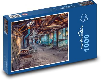 Opuszczona fabryka - zniszczony budynek - Puzzle 1000 elementów, rozmiar 60x46 cm