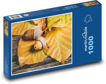 Żołędzie - symbol jesieni - Puzzle 1000 elementów, rozmiar 60x46 cm