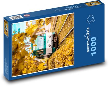 Tramvaj v podzimním odpoledni - puzzle 1000 dílků