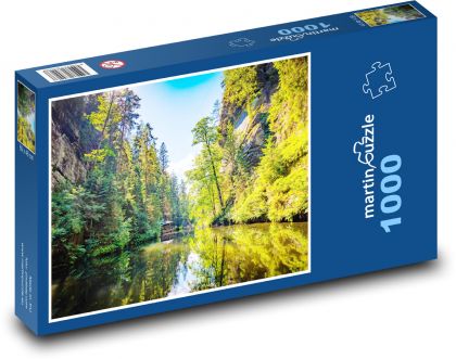 Rieka v lesnej tiesňave - Puzzle 1000 dielikov, rozmer 60x46 cm