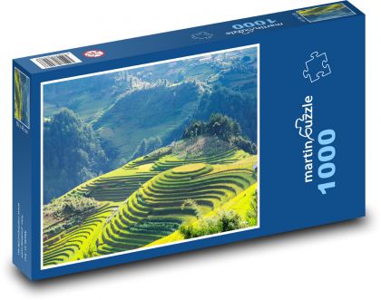 ryžové terasy vo Vietname - Puzzle 1000 dielikov, rozmer 60x46 cm