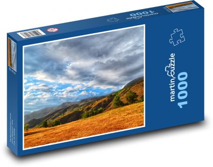 Górski krajobraz pod dramatycznym niebem - Puzzle 1000 elementów, rozmiar 60x46 cm