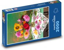 Bukiet jesiennych dalii Puzzle 2000 elementów - 90x60 cm