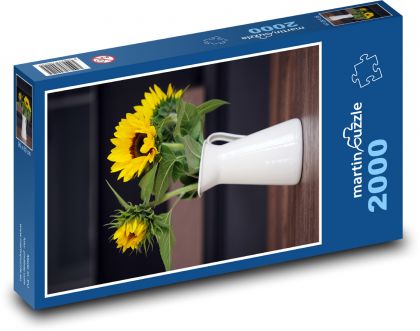 Yellow sunflowers in a vase - Puzzle 2000 pieces, size 90x60 cm 