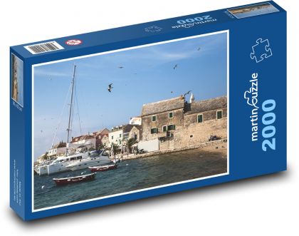 Chorwacja - port, łodzie - Puzzle 2000 elementów, rozmiar 90x60 cm
