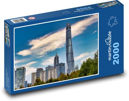 Mrakodrapy - budovy - Puzzle 2000 dielikov, rozmer 90x60 cm 
