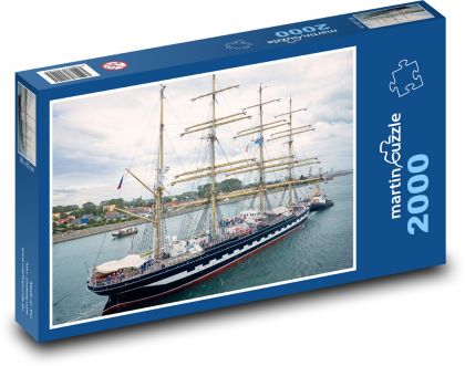 Łódź na morzu - Puzzle 2000 elementów, rozmiar 90x60 cm