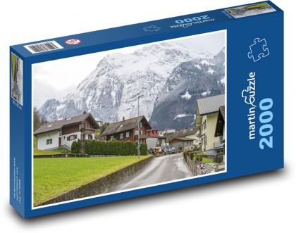 Domy - kopce, vesnice - puzzle 2000 dílků