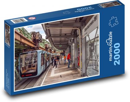 Zawieszony pas startowy - Schwebebahn, Niemcy - Puzzle 2000 elementów, rozmiar 90x60 cm