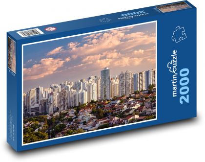 Gebäude - Stadt, Sonnenuntergang - Puzzle - 2000 Teile