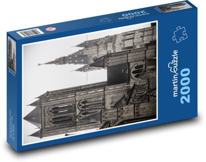 Zvonice v Gentu - věž, kostel - puzzle 2000 dílků