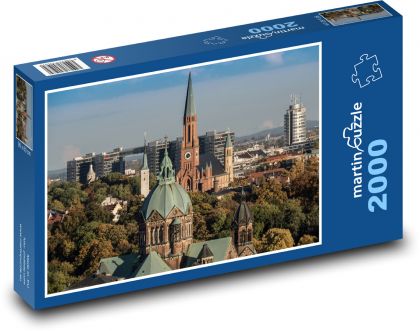 Monachium - kościoły, wieże - Puzzle 2000 elementów, rozmiar 90x60 cm