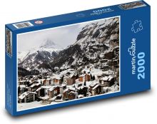 Zermatt - Švajčiarsko, zasnežené hory Puzzle 2000 dielikov - 90 x 60 cm