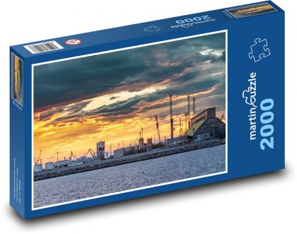 Kräne im Hafen - Puzzle - 2000 Teile
