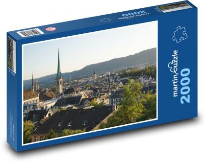 Zürich - Švajčiarsko, mesto - Puzzle 2000 dielikov, rozmer 90x60 cm 