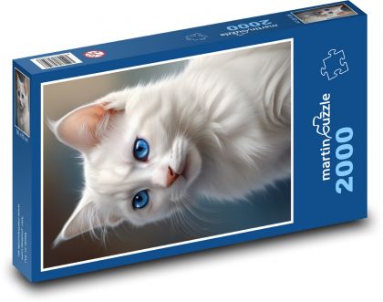 Weiße Katze mit blauen Augen - Puzzle - 2000 Teile
