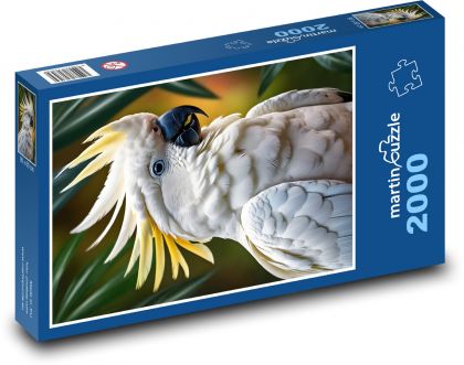 Biely kakadu - krásny vták - Puzzle 2000 dielikov, rozmer 90x60 cm 