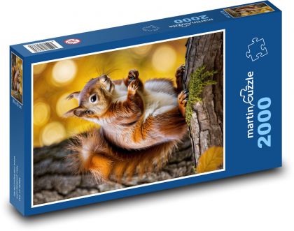 Wiewiórka - zwierzę leśne - Puzzle 2000 elementów, rozmiar 90x60 cm