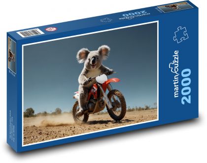 Medveď koala jazdí na motorke - Puzzle 2000 dielikov, rozmer 90x60 cm 
