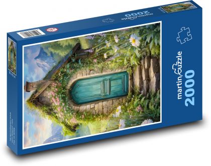 Wiejska chata naturalna - Puzzle 2000 elementów, rozmiar 90x60 cm