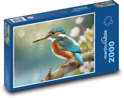 Ledňáčik v prírode - Puzzle 2000 dielikov, rozmer 90x60 cm 