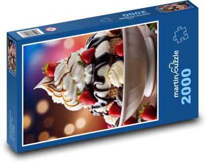 Ice cream sundae - sweet strawberries - Puzzle 2000 pieces, size 90x60 cm 