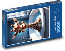 Little giraffe in the tub Puzzle 2000 pieces - 90 x 60 cm