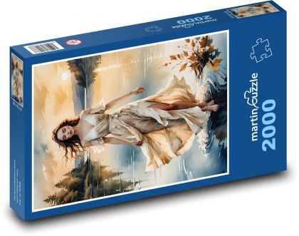 Frau - Mädchen auf dem Wasser - Puzzle - 2000 Teile