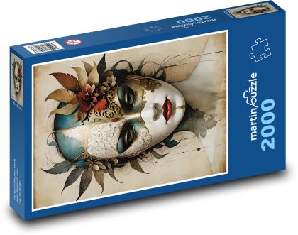 Portrait of a Woman in a Mask - Puzzle 2000 pieces, size 90x60 cm 