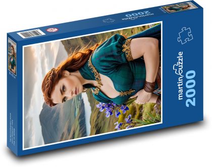 Portrét ženy v horách - Puzzle 2000 dielikov, rozmer 90x60 cm 