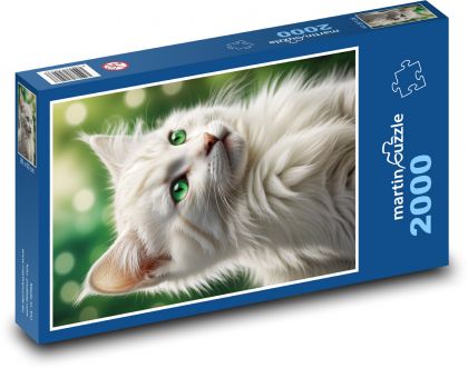 Kočka se zelenýma očima - puzzle 2000 dílků