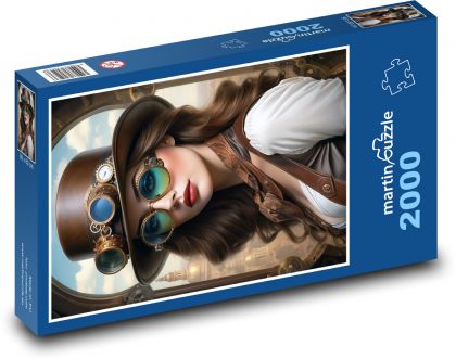 Žena - steampunk - puzzle 2000 dílků