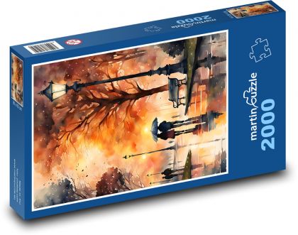 Autumn Park - Puzzle 2000 elementów, rozmiar 90x60 cm