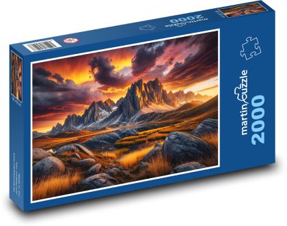 Sonnenuntergang in der Landschaft - Puzzle - 2000 Teile