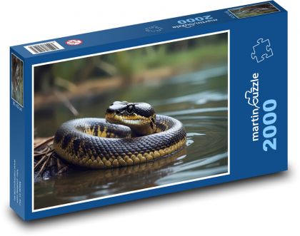 Eine Schlange liegt im Wasser - Puzzle - 2000 Teile