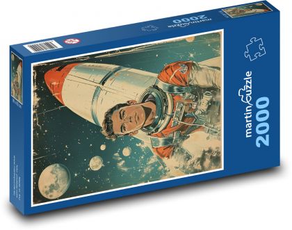 Astronaut s raketou - puzzle 2000 dílků