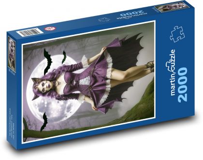 Vollmond-Katzenfrau - Puzzle - 2000 Teile