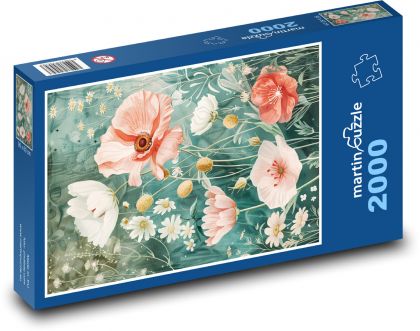 Flowering poppies - Puzzle 2000 pieces, size 90x60 cm 