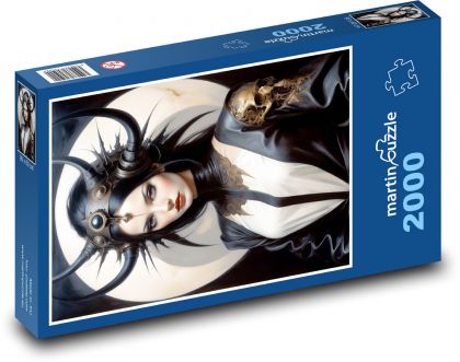 Kobieta w czarnej sukience - Puzzle 2000 elementów, rozmiar 90x60 cm