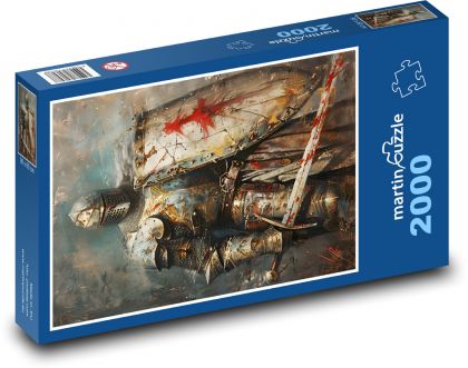 Rytíř - bojovník s mečem - Puzzle 2000 dílků, rozměr 90x60 cm